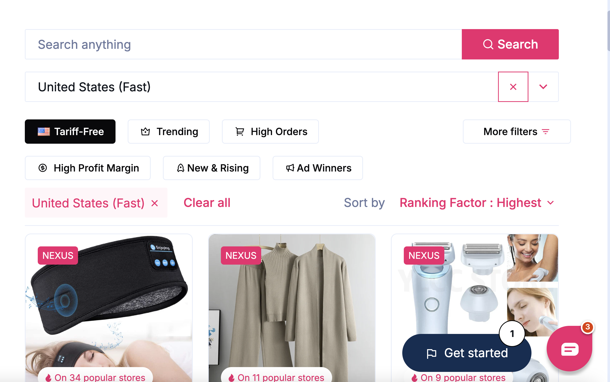 Tariff-Free Shipping Filter