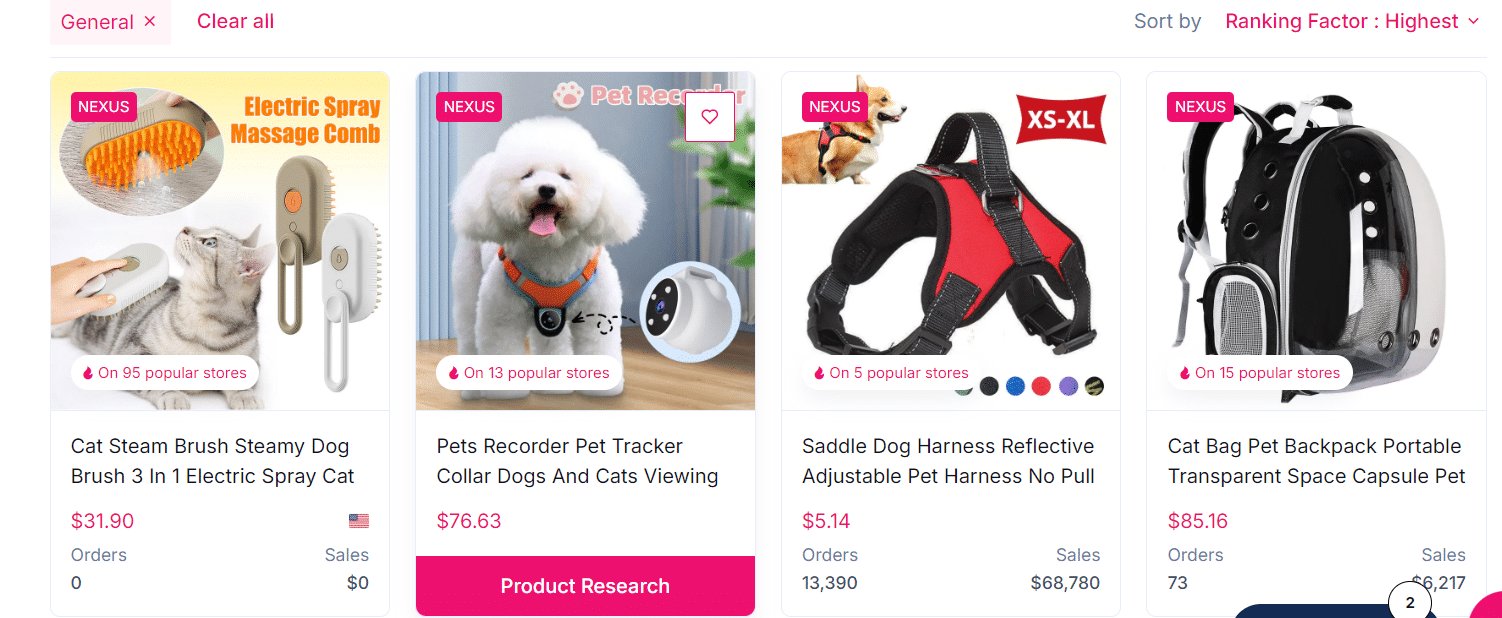 pet products for brand dropshipping