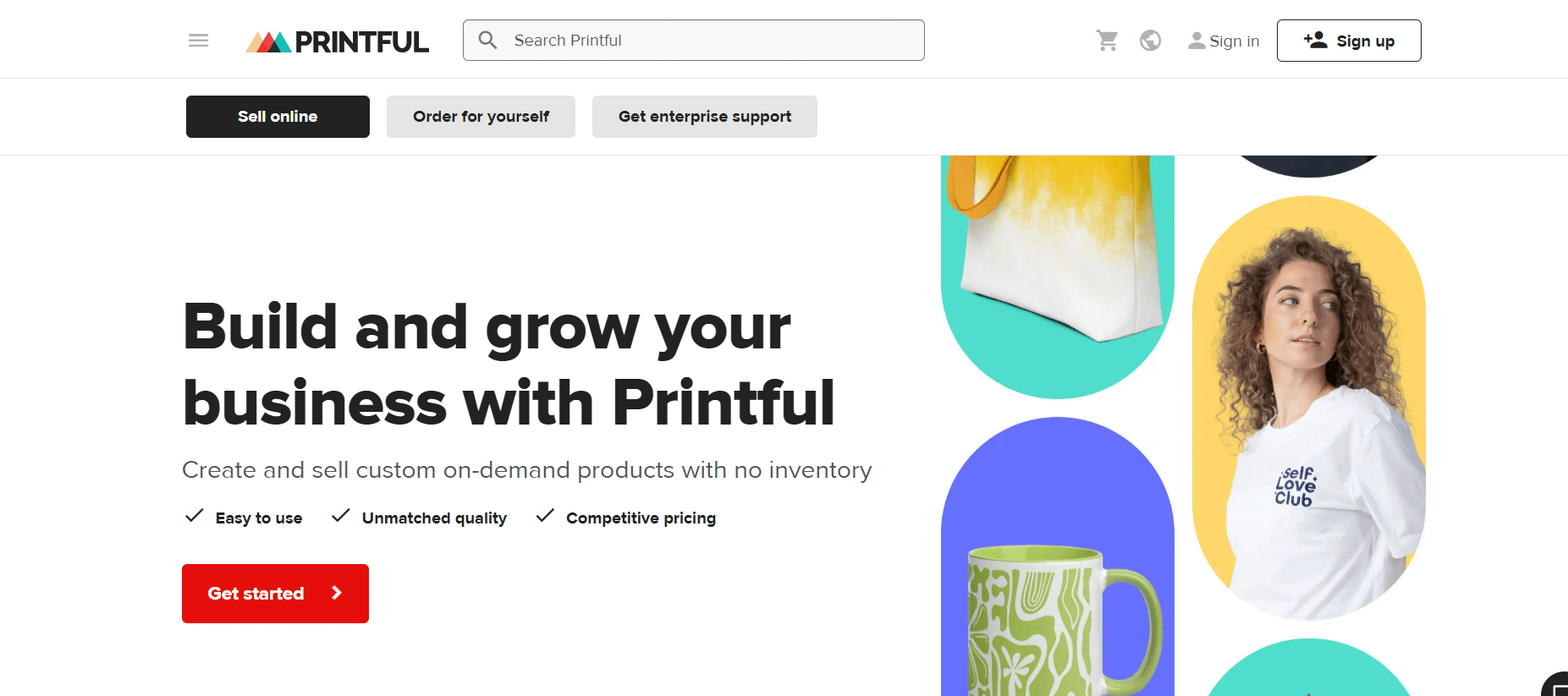 printful dropshipping website