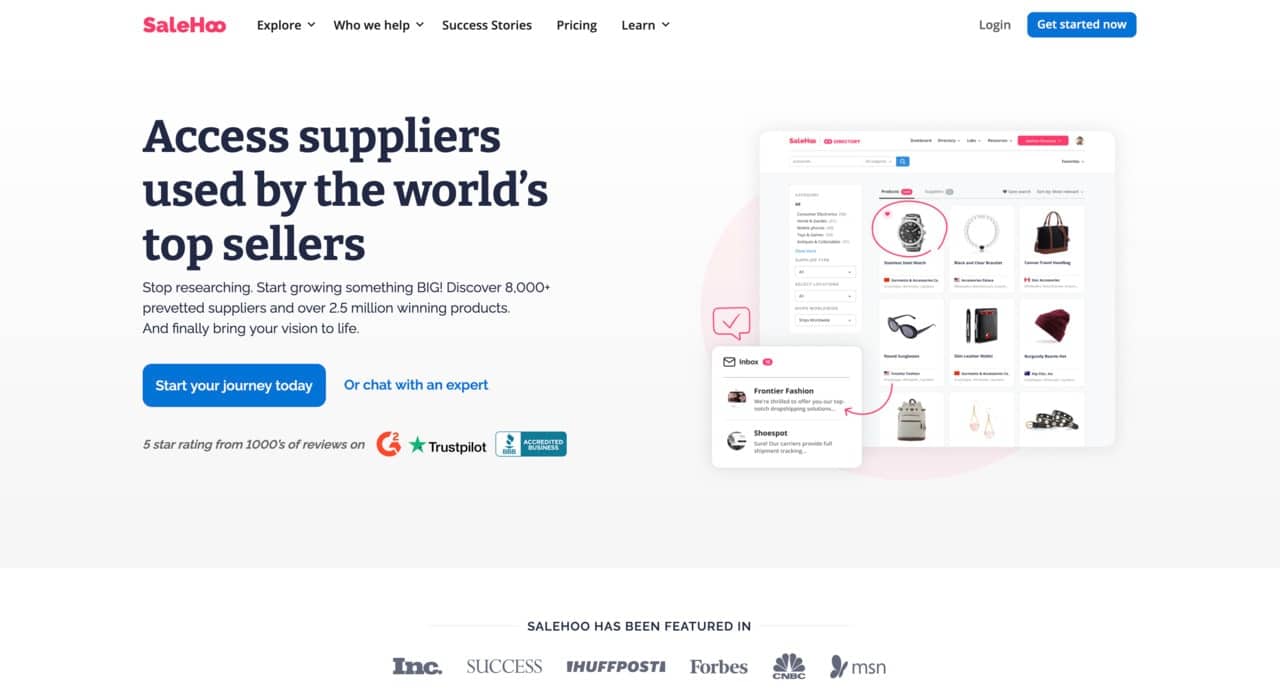 Start dropshipping with Salehoo