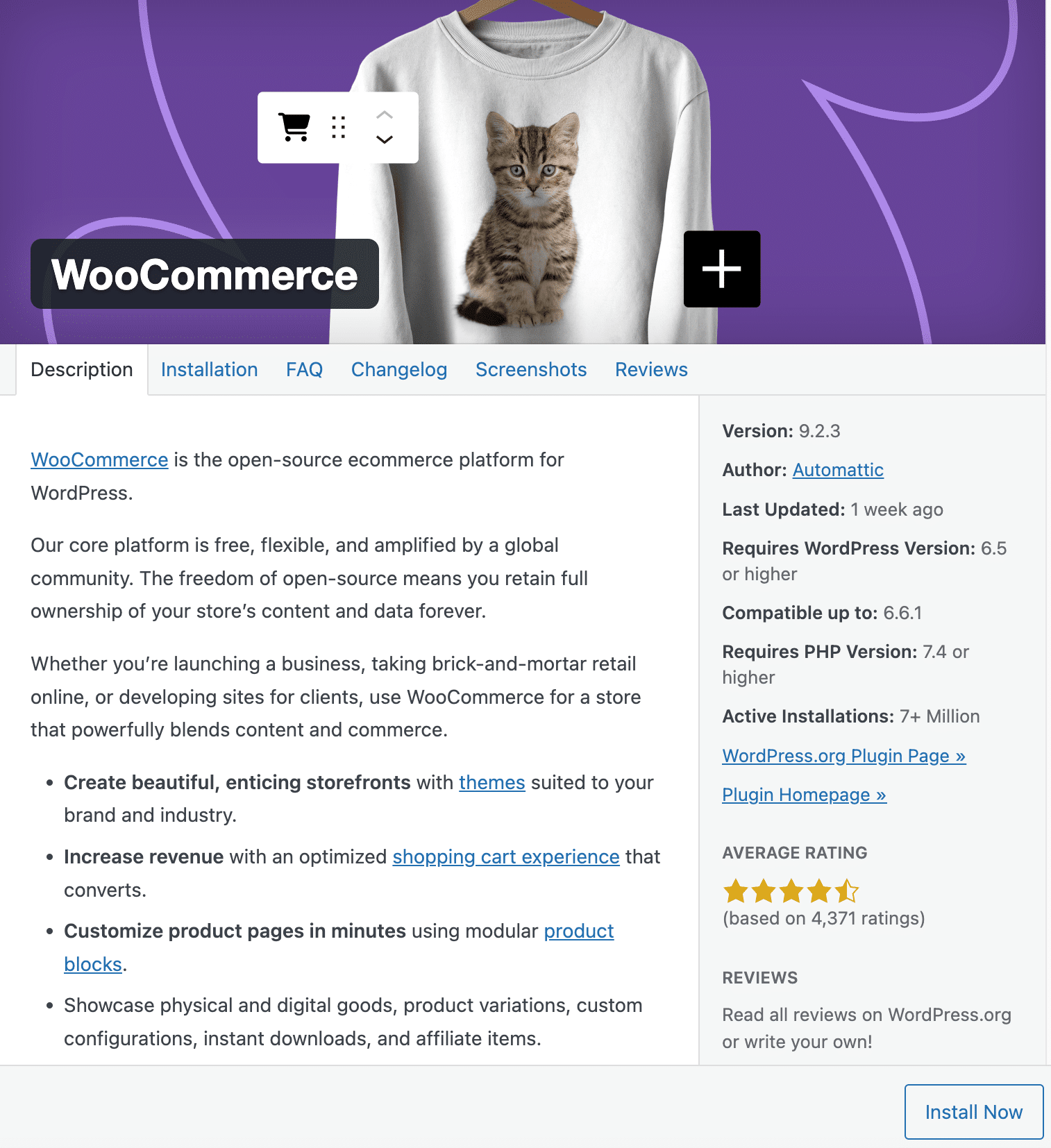 WooCommerce plugin for WordPress