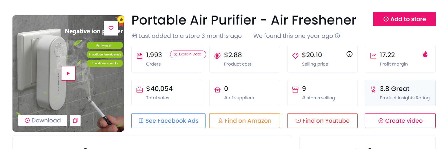 air purifier dropshipping products