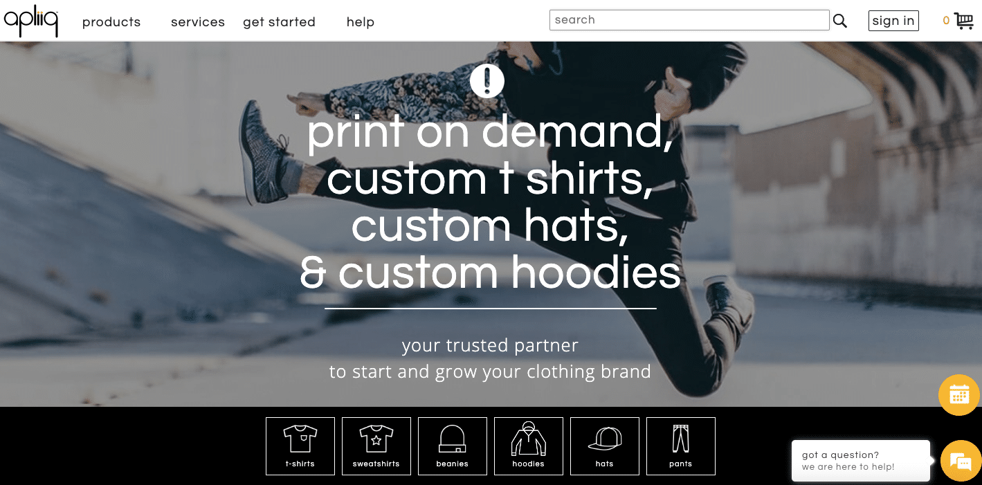 Apliiq is limited to custom-designed apparel.