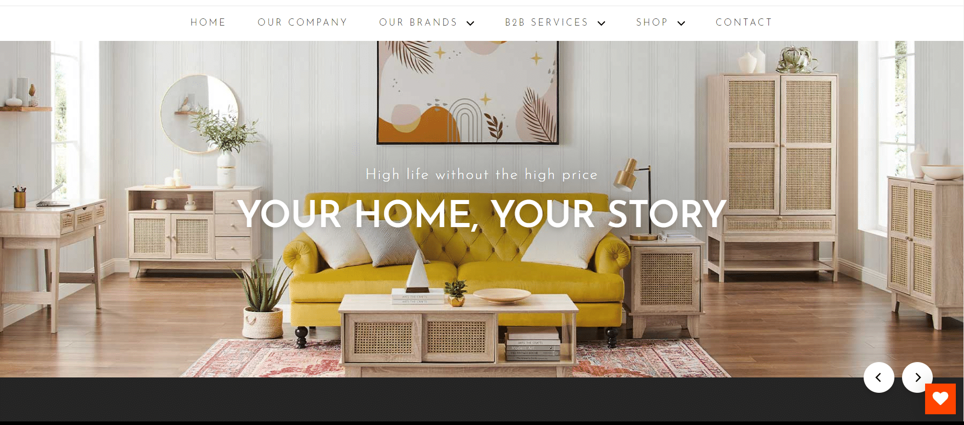 Screenshot of Inspired Home homepage