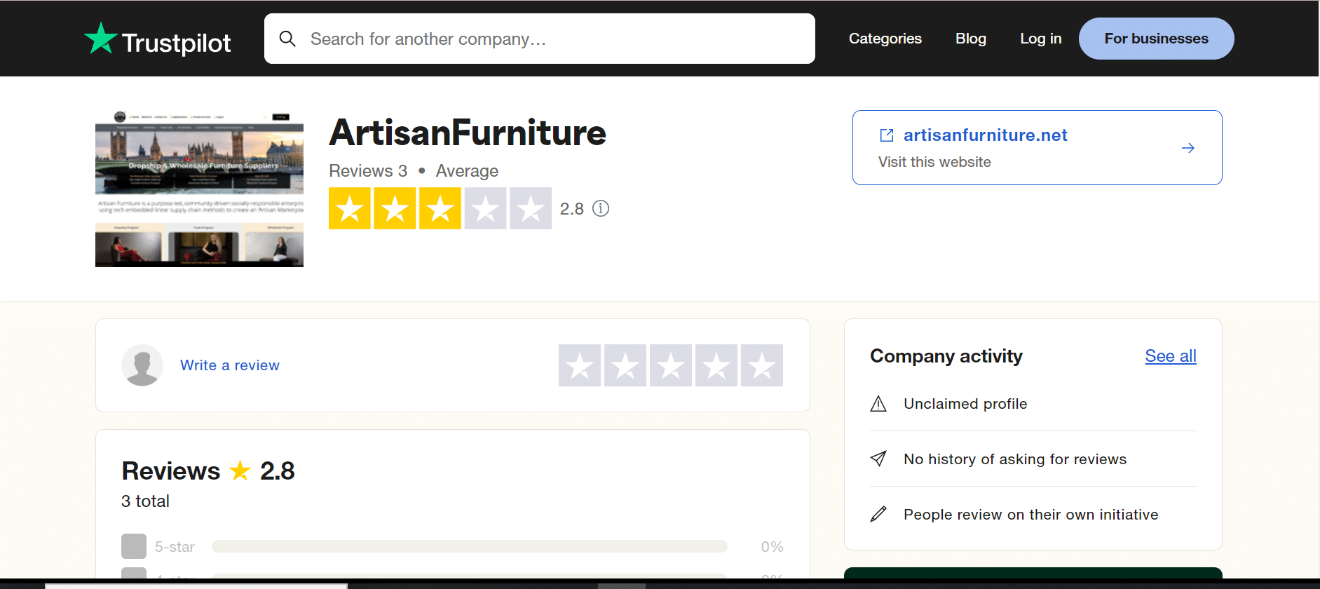 artisan review on trustpilot