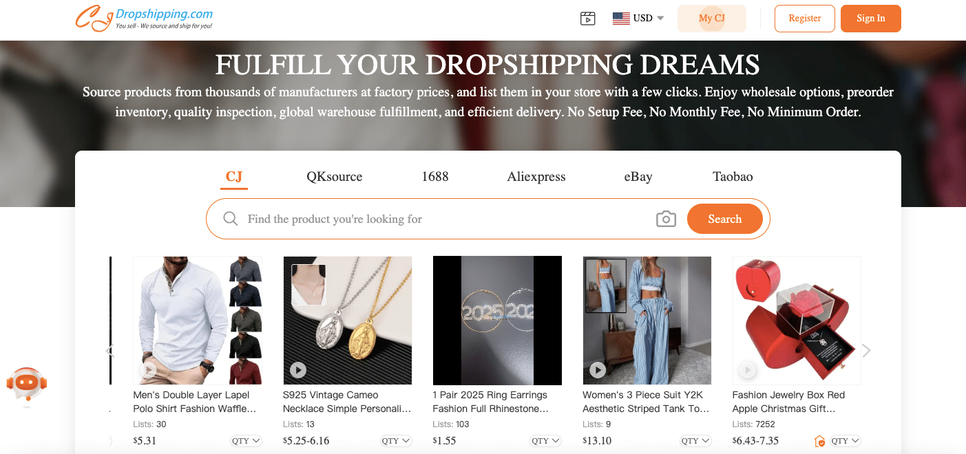 CJ Dropshipping is a notable Chinese dropshipping supplier