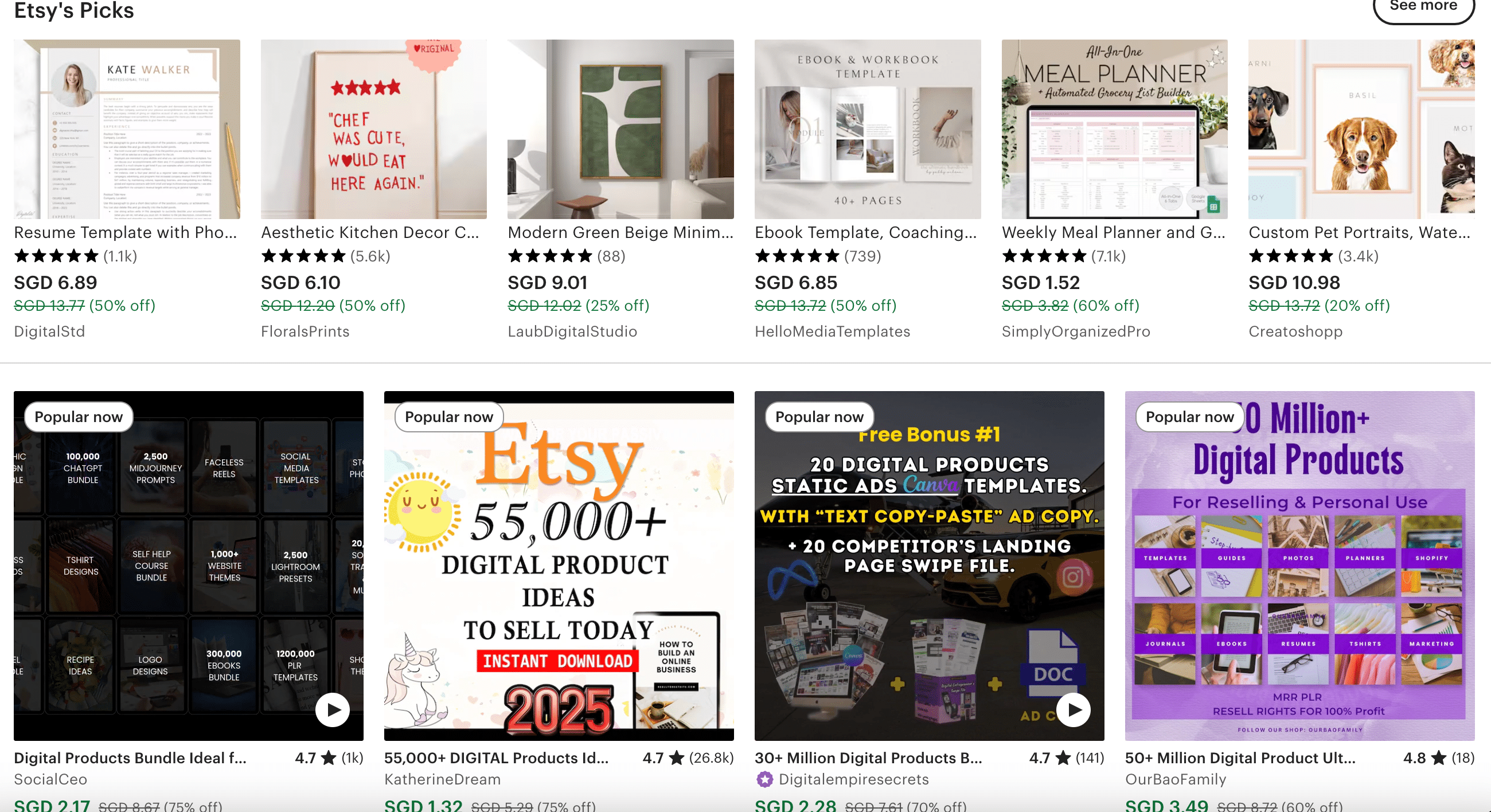 Digital products are becoming increasingly popular on the Etsy platform